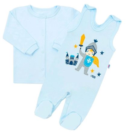 2-dielna dojčenská bavlnená súpravička New Baby Knight - Modrá