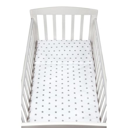 2-dielne posteľné obliečky New Baby 100/135 cm sivé hviezdičky - Biela