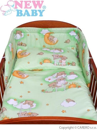 2-dielne posteľné obliečky New Baby 100/135 cm zelené s medvedíkom - Zelená