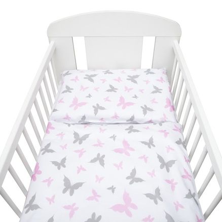 2-dielne posteľné obliečky New Baby 90/120 cm biele motýle - Biela