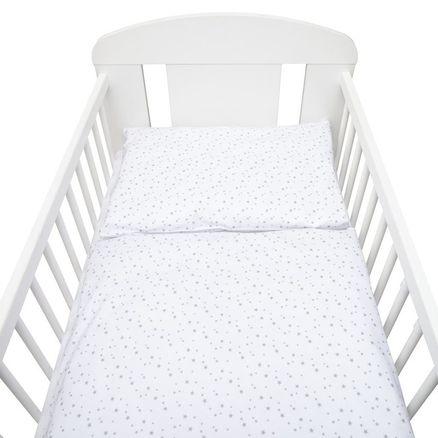 2-dielne posteľné obliečky New Baby 90/120 cm biele sivé hviezdičky - Biela