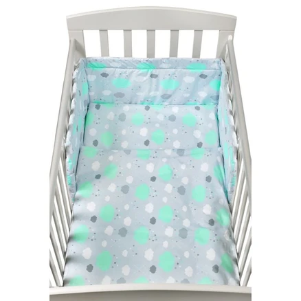 2-dielné posteľné obliečky New Baby 90/120 cm obláčiky mätové - Zelená
