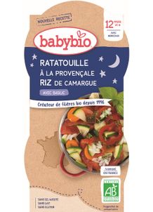 2x BABYBIO Večerné menu ratatouille po provensálsky s ryžou (200 g)