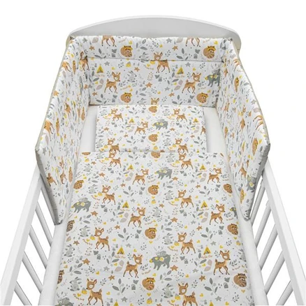 3-dielne posteľné obliečky New Baby 100/135 cm Srnček sivé - Sivá