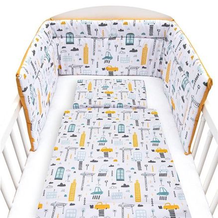 3-dielne posteľné obliečky New Baby 90/120 cm Mesto horčicové - Žltá