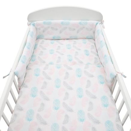 3-dielne posteľné obliečky New Baby 90/120 cm Pierka ružové - Ružová
