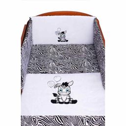 3-dielne posteľné obliečky New Baby Zebra 100/135 bielo-čierne - Biela