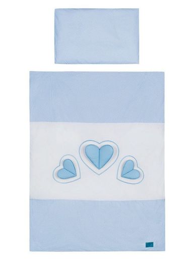 5-dielne posteľné obliečky Belisima Tri srdcia 100/135 bielo-modré - Modrá