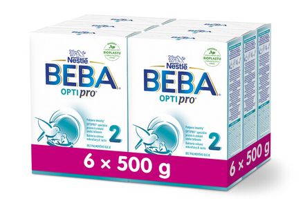 6x BEBA OPTIPRO® 2 Mlieko následné dojčenské, 500 g