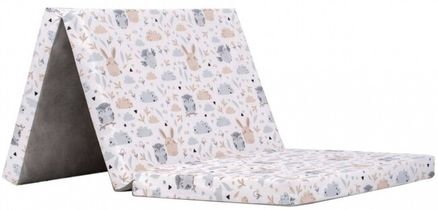 Baby Nellys Turistický matrac 120 x 60 cm, Zvieratká na lúke - biela so vzorom