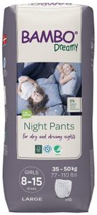 BAMBO Dreamy Night Nohavičky plienkové jednorázové Pants Girl 8-15 rokov, 10 ks, pre 35-50 kg