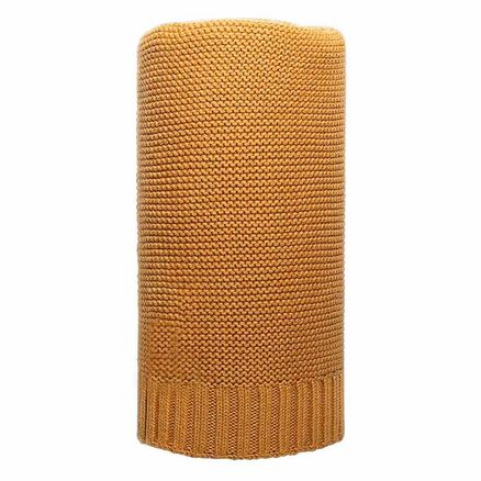 Bambusová pletená deka NEW BABY 100x80 cm horčicová - Žltá