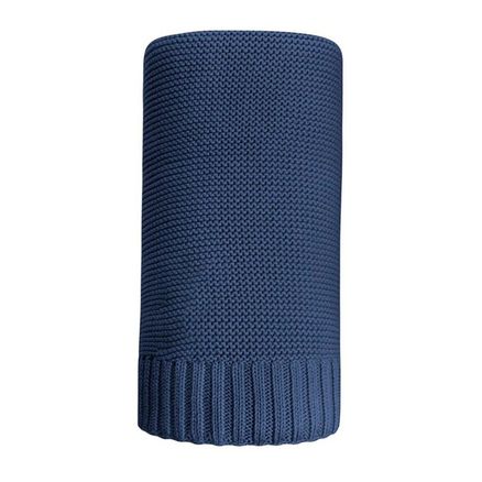 Bambusová pletená deka NEW BABY 100x80 cm tmavo - Modrá