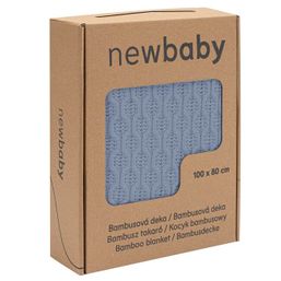 Bambusová pletená deka New Baby so vzorom 100x80 cm blue - Modrá