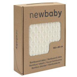 Bambusová pletená deka New Baby so vzorom 100x80 cm cream - Smotanová