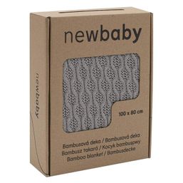 Bambusová pletená deka New Baby so vzorom 100x80 cm grey - Sivá
