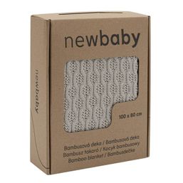 Bambusová pletená deka New Baby so vzorom 100x80 cm light grey - Sivá
