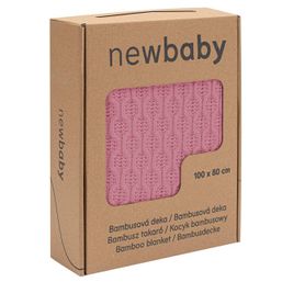 Bambusová pletená deka New Baby so vzorom 100x80 cm pink - Ružová