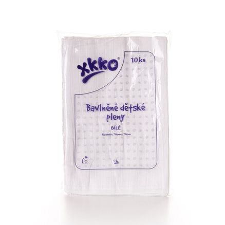 Kikko Bavlnené plienky XKKO Classic 70x70 - Biele