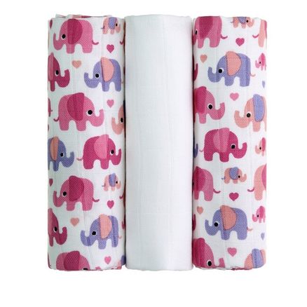 T-TOMI BIO Bambusové plienky Pink elephants