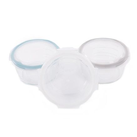 Bo Jungle Sklenené misky s viečkami B-Glass Bowls 280ml White/Grey/Blue