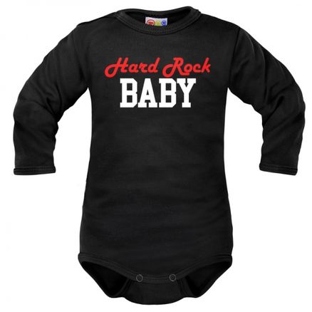 Body dlhý rukáv Dejna Hard rock Baby - čierne, veľ. 74