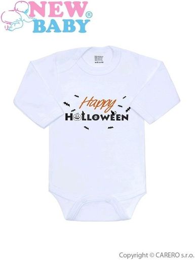 Body s potlačou New Baby Happy Halloween - Oranžová