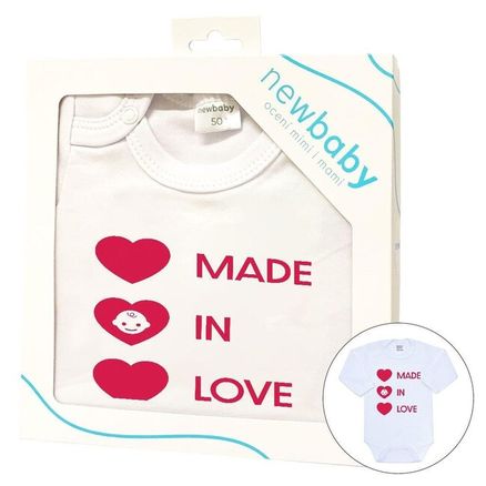 Body s potlačou New Baby MADE IN LOVE - darčekové balenie - Podľa obrázku