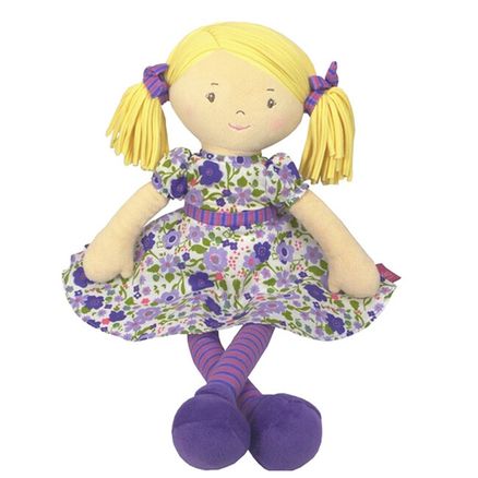 Bonikka Dames látková bábika Peggy – fialové šaty