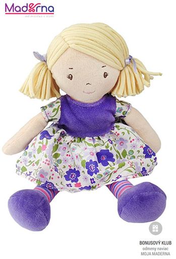 Bonikka látková bábika 25cm malá Peggy fialové šaty