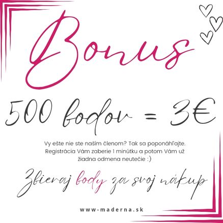 BONUS KLUB - 500 Bodov = 3€