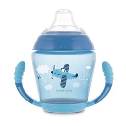 Canpol babies Nevylievací pohár s mäkkým silikónovým náustkom 230 ml TOYS modrý