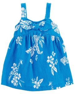 CARTER'S Šaty Blue Floral dievča 6m
