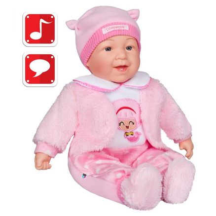 Česky hovoriaca a spievajúca detská bábika PlayTo Nelinka 46 cm - Ružová