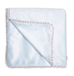 Detská deka Velvet - obojstranná s ozdobným lemovaním, Baby Nellys 100 x 75 cm, modrá