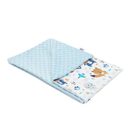 Detská deka z Minky New Baby Medvedíkovia modrá 80x102 cm - Modrá