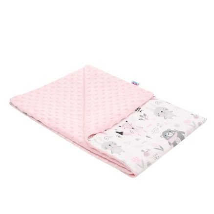Detská deka z Minky New Baby Medvedíkovia ružová 80x102 cm - Ružová