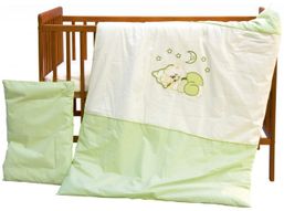Detské obliečky 2 dielne - Scarlett mesiačik - zelená 100 x 135 cm