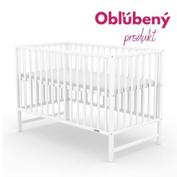 Detská postieľka New Baby BASIC štandard - Biela -Borovica