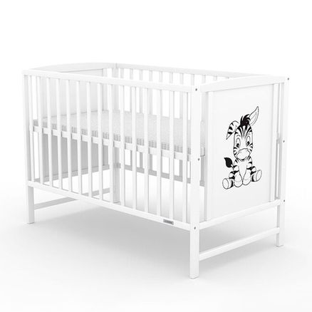 Detská postieľka New Baby BEA štandard Zebra - Biela - Borovica