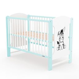 AKCIA Detská postieľka New Baby ELSA štandard Zebra bielo-mätová - Zelená - Borovica