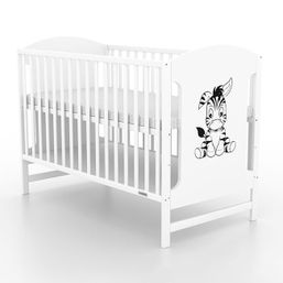 AKCIA Detská postieľka New Baby MIA štandard Zebra - Biela - Borovica