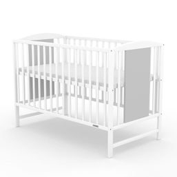 AKCIA Detská postieľka New Baby POLLY štandard bielo - Sivá - Borovica