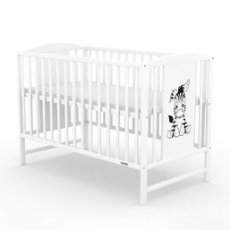 AKCIA Detská postieľka New Baby POLLY štandard Zebra - Biela - Borovica