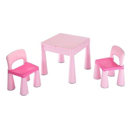 Detská sada stolček a dve stoličky NEW BABY - Ružová