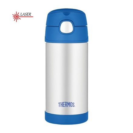 Splash About Detská termoska so slamkou FUNtainer® - Modrá/nerez
