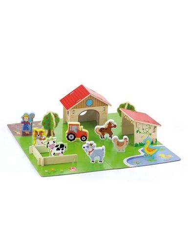 Detské drevené 3D puzzle Viga Farma - Multicolor