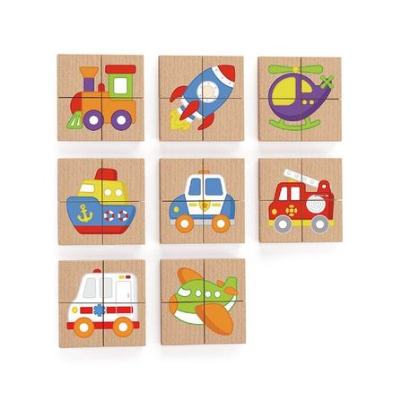 Detské drevené magnetické puzzle Viga - Multicolor