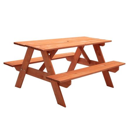 Detské drevené posedenie lavica a stôl NEW BABY 118 x 90 cm - Transparentná