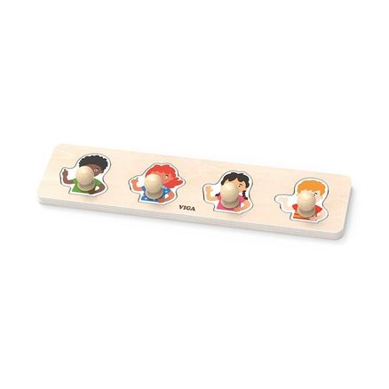 Detské drevené puzzle s úchytmi Viga Farby kože - Multicolor